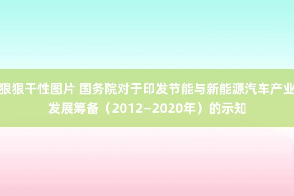 狠狠干性图片 国务院对于印发节能与新能源汽车产业发展筹备（2012―2020年）的示知